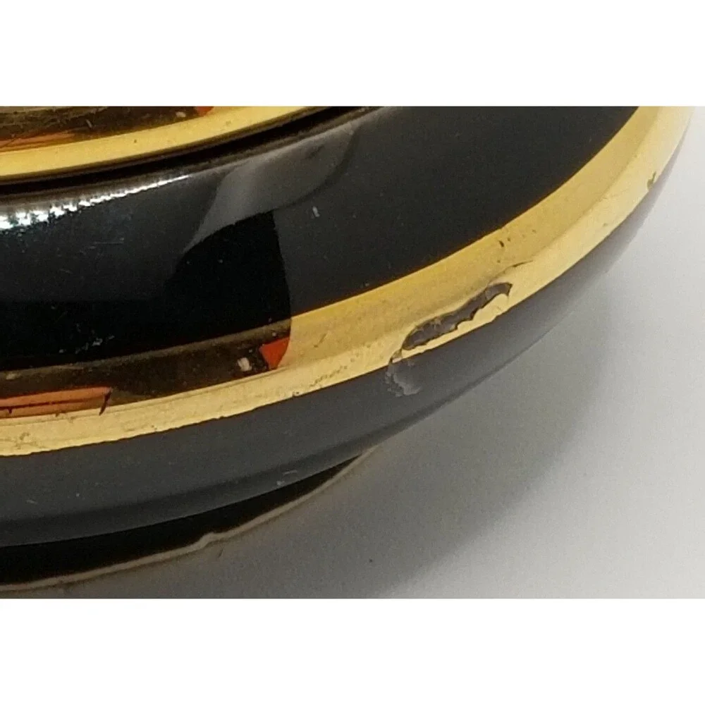 vintage Greek trinket box with a 24K gold design